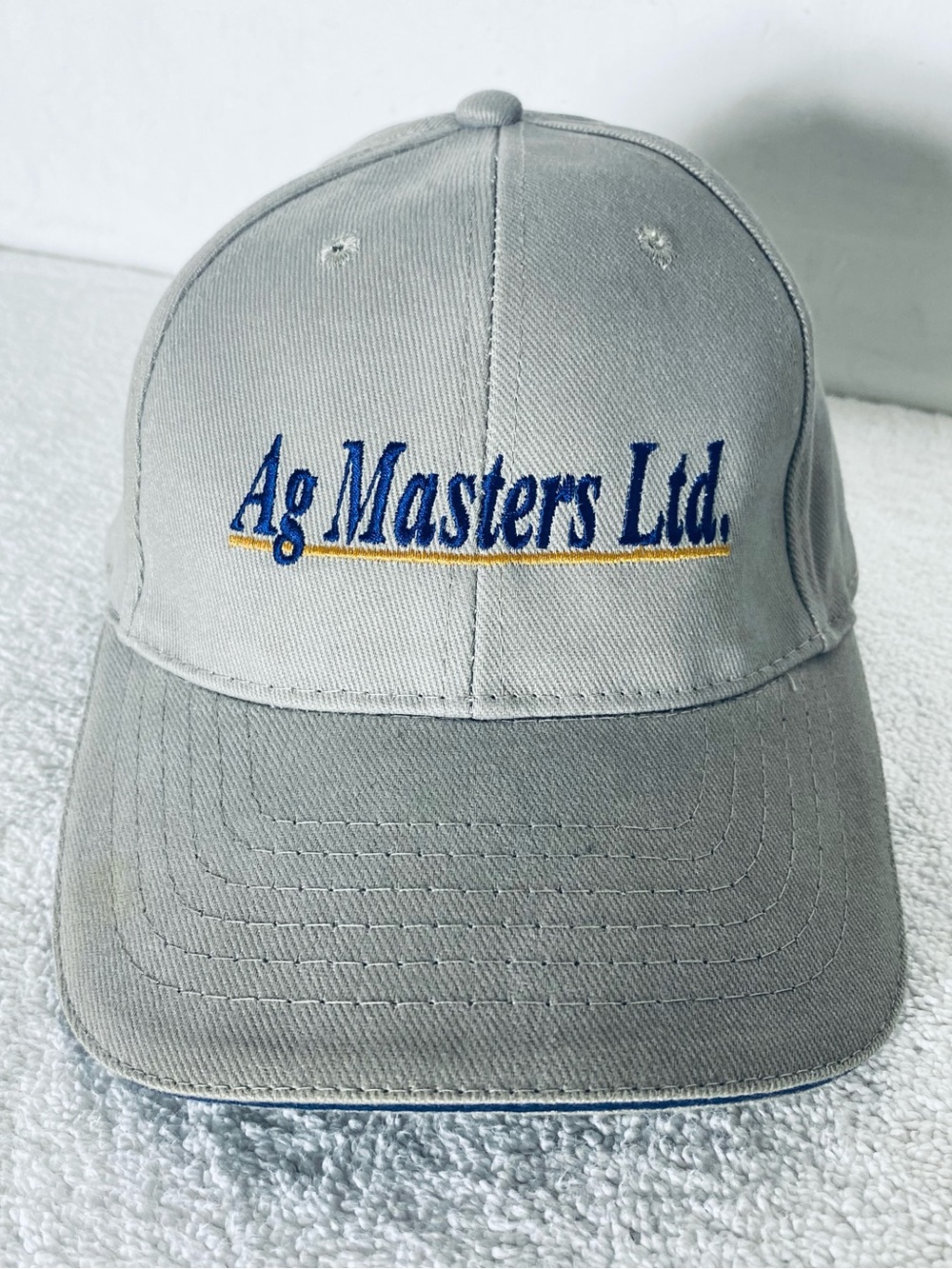 Vintage Grey Ag Masters Ltd. Embroidered  Logo Baseball Cap Hat